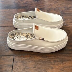 Hey Dude White Slip-On Shoes 8